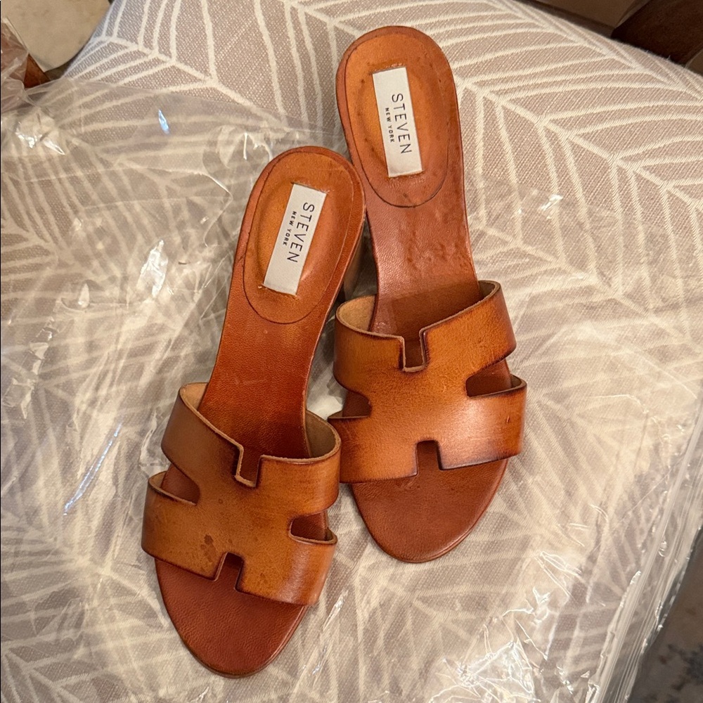 Steven by Steve Madden Brown Slide Sandals